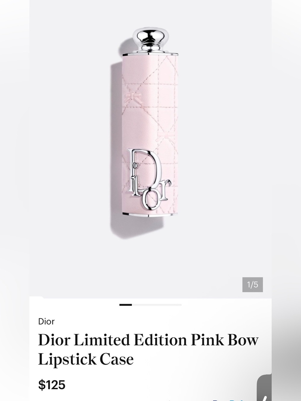 ✨LIMITED EDITION~Dior Addict Lipstick Case Pink Bow Cannage NIB SOLD OUT ✨ - Picture 5 of 8